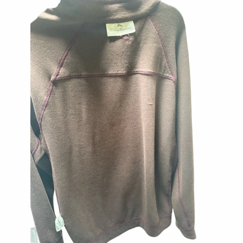 Burgundy/Brown reversible Tommy Bahama 1/4 Zip Men’s  Sweater